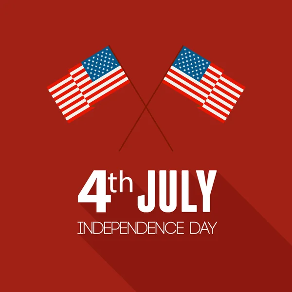 Día de la Independencia Americana. Diseño plano — Vector de stock