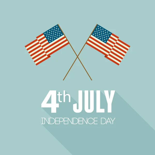 Día de la Independencia Americana. Diseño plano — Vector de stock