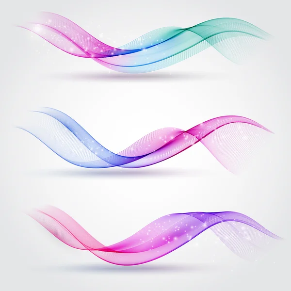 Abstract colorful transparent wave — Stock Vector