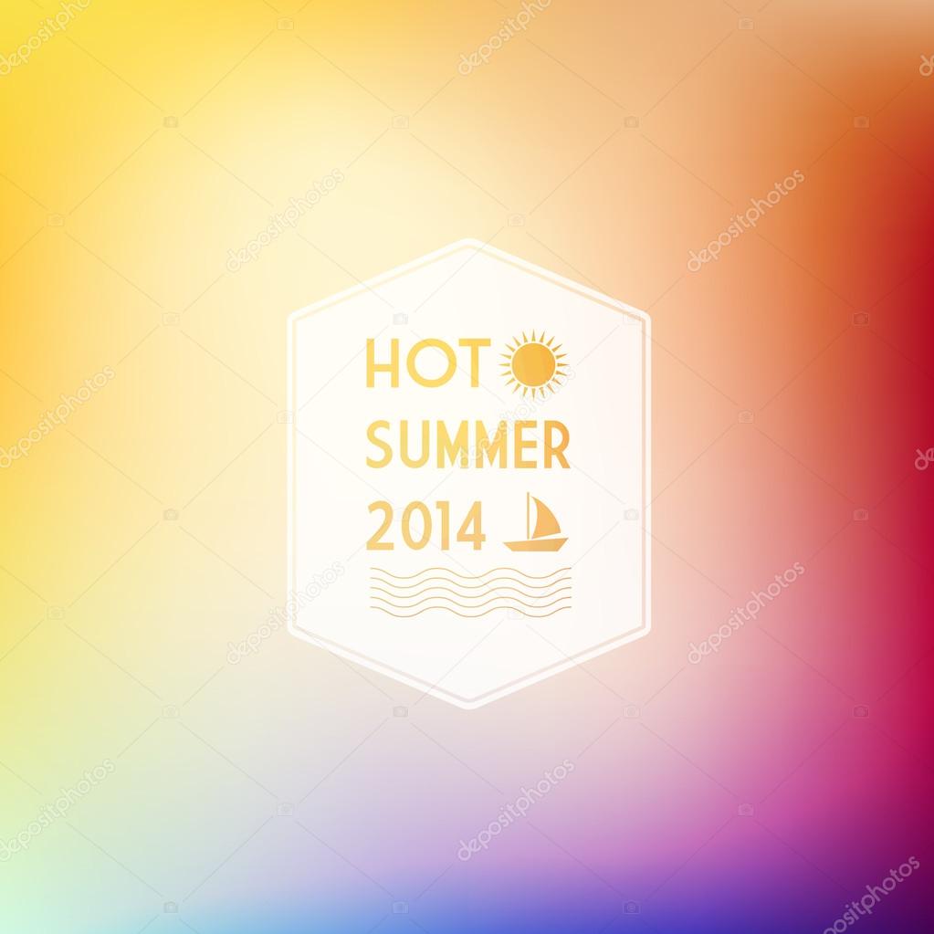 Vector sunny shine  background with summer text