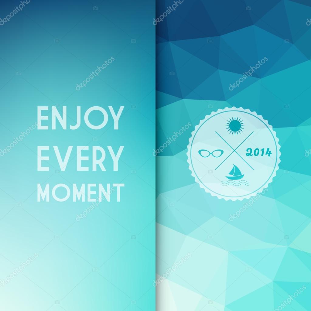 Vector illustration of colored abstract background with summer logo