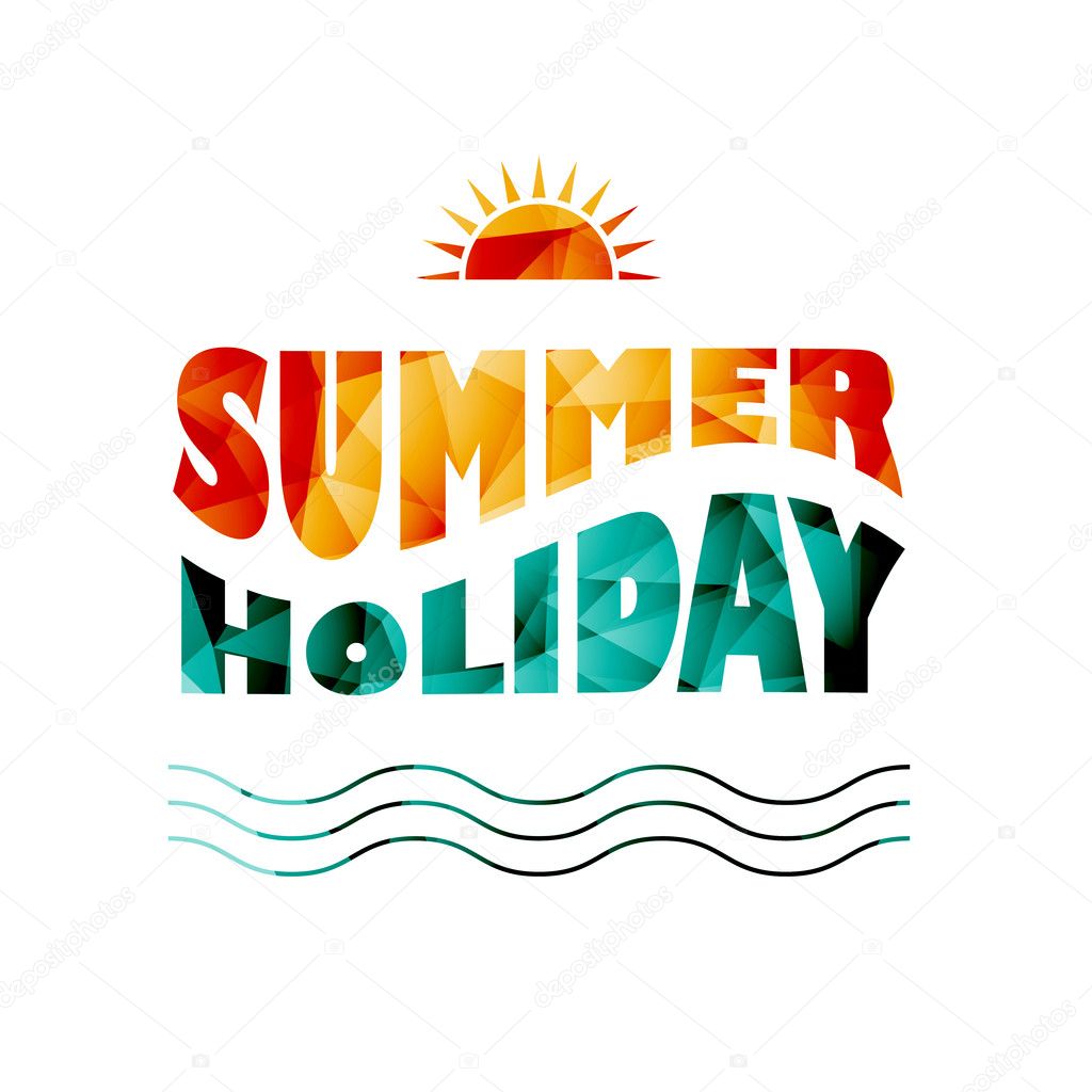 Vector illustration of colored abstract background with summer logo