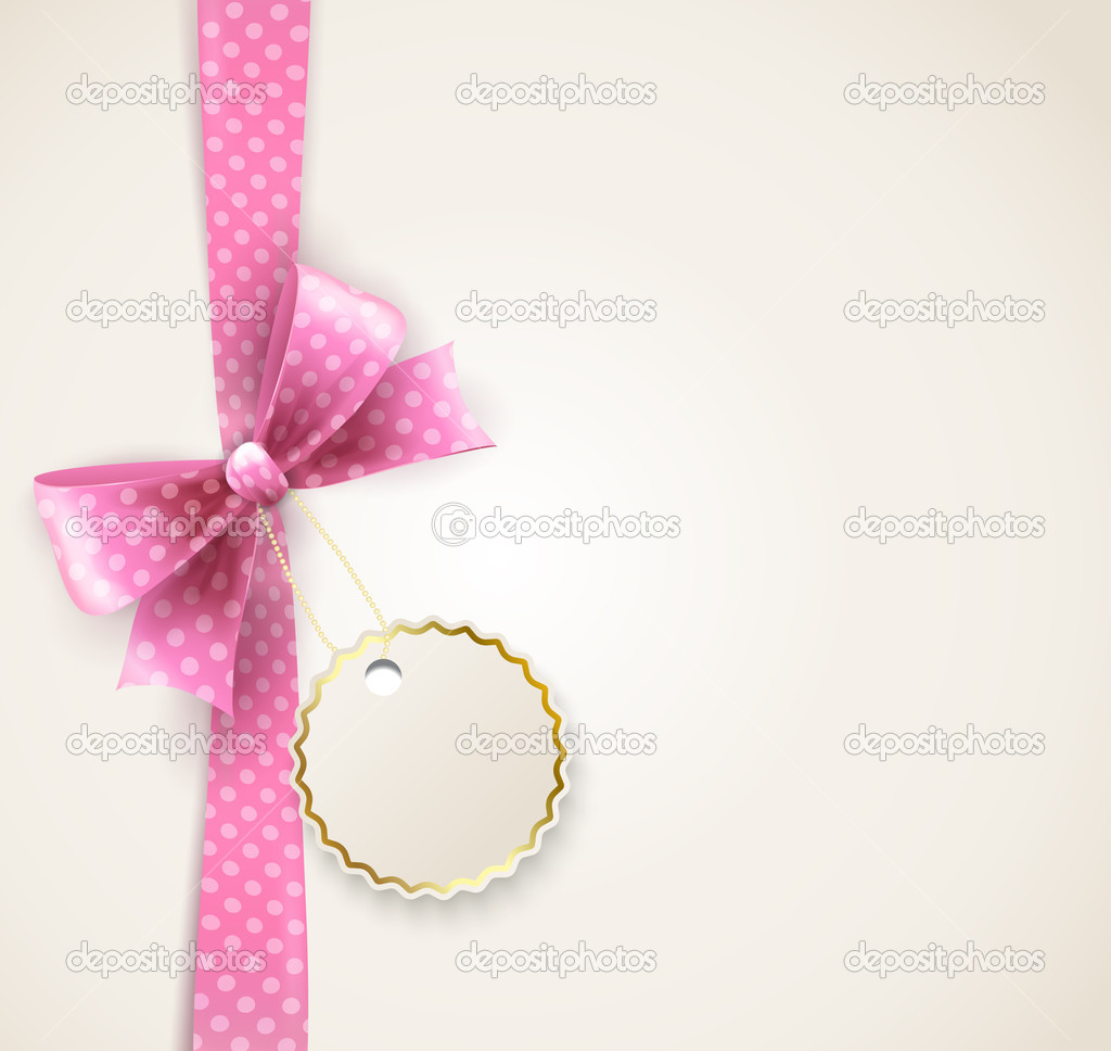 Vector isolated polka dots bow for greeting card