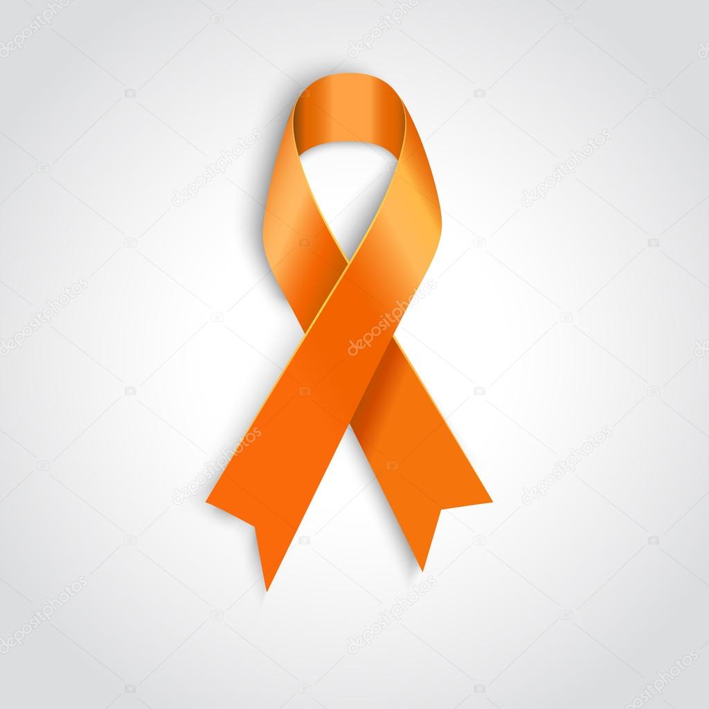 Orange ribbon on white background. Stock Vector by ©marigold_88 48859171
