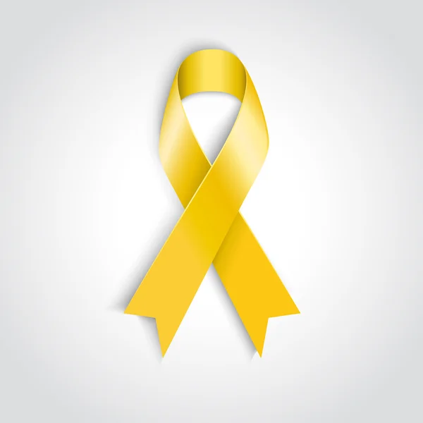 Ruban de sensibilisation jaune sur fond blanc . — Image vectorielle
