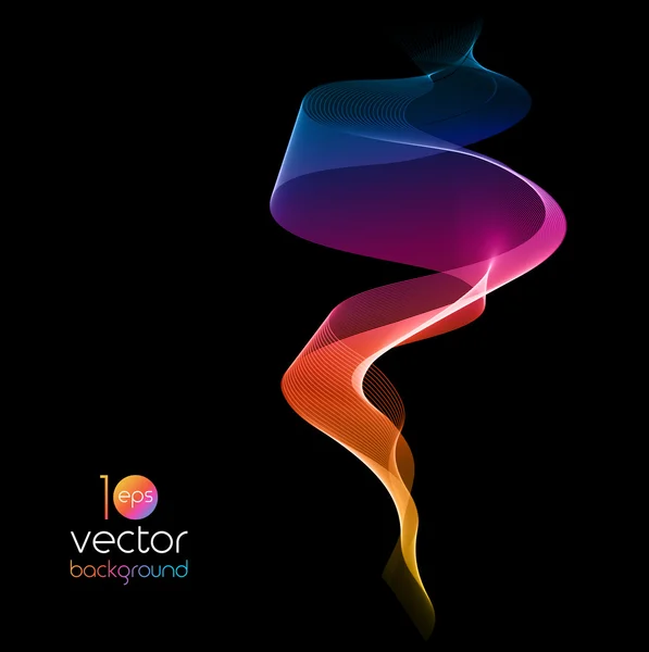 Блестящие цветовые волны на темном векторном фоне — стоковый вектор