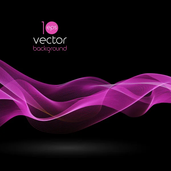 Shiny color waves over dark vector backgrounds — Stock Vector