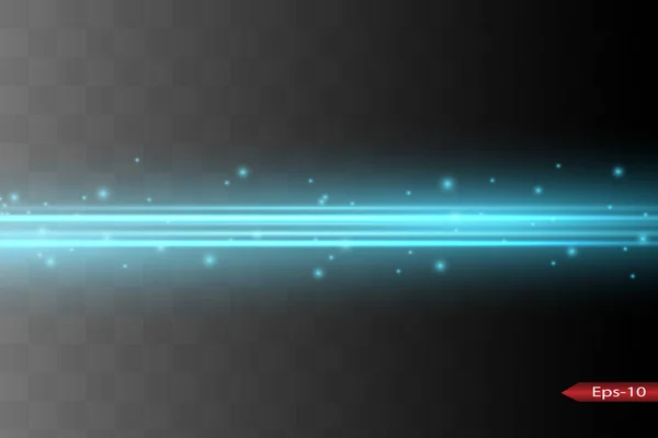Abstrakcyjna niebieska wiązka laserowa. Przejrzysty izolowany na czarnym tle. Ilustracja wektora.efekt oświetlenia.oświetlenie kierunkowe — Wektor stockowy