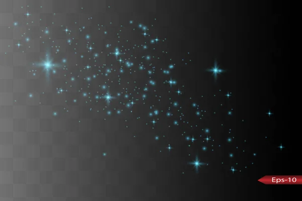 Η σκόνη σπινθήρες και χρυσά αστέρια λάμπουν με ειδικό φως. Διάνυσμα λάμπει σε ένα σκοτεινό φόντο. — Διανυσματικό Αρχείο