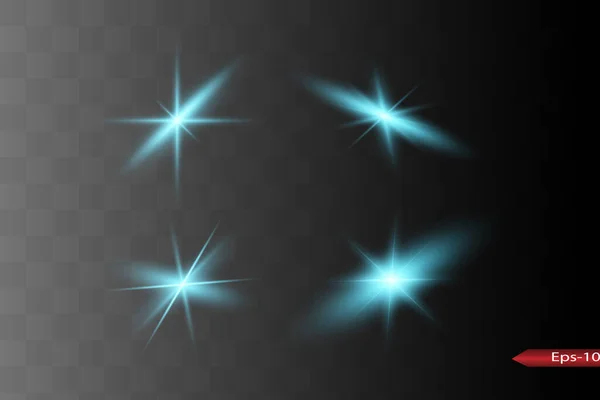 Effet de lumière bleue isolé, éclat de lentille — Image vectorielle