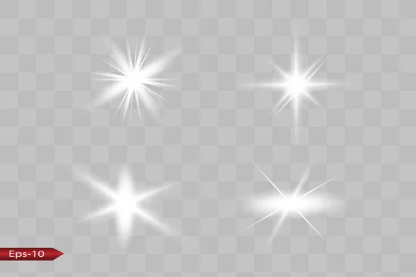 Effet de lumière blanche isolé, éclat de lentille — Image vectorielle