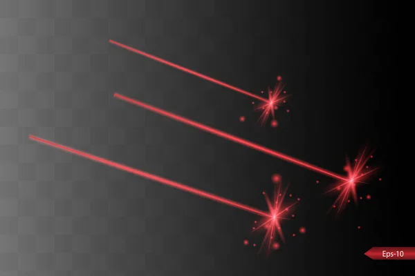 Rayon laser rouge abstrait. Transparent isolé sur fond noir. Illustration vectorielle.l'effet d'éclairage.projecteur directionnel — Image vectorielle