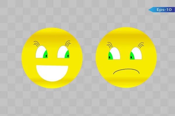 Happy and sad emoticon. Eps-10. — Image vectorielle