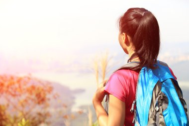 kadın zevk manzaraya dağ tepe