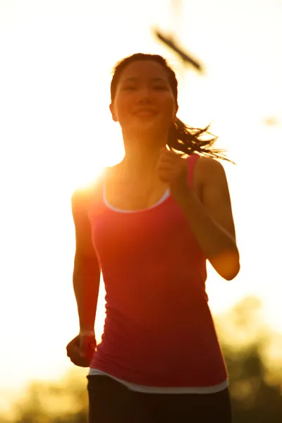 Runner athlete running at tropical park. — Stock Photo, Image