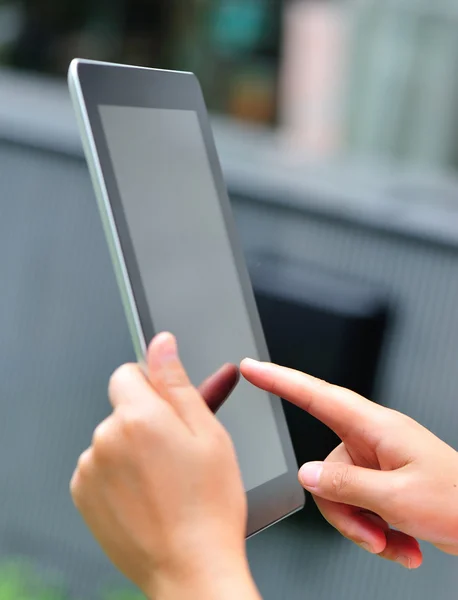 Använda TabletPC — Stockfoto