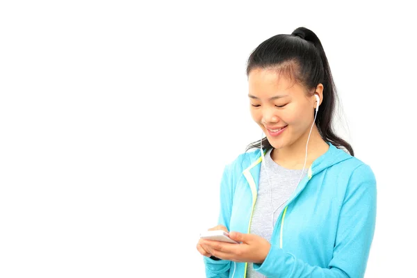 Woman enjoying the music — Stock Photo, Image