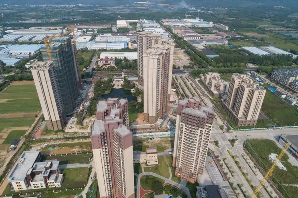 Luftaufnahme Einer Mehrstöckigen Wohnungsbaustelle China — Stockfoto