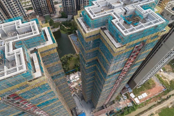 Luftaufnahme Einer Mehrstöckigen Wohnungsbaustelle China — Stockfoto