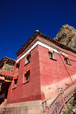 Çin, Tibet 'teki Zizhu Tapınağı' nda manzara