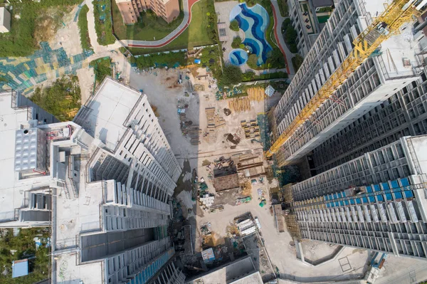 Vista Aérea Del Sitio Construcción Apartamentos Varios Pisos China — Foto de Stock