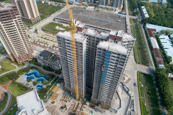 Luftaufnahme Einer Mehrstöckigen Wohnungsbaustelle China — Stockfoto