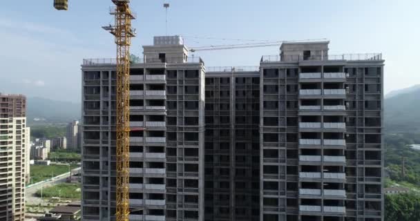 Widok Wielopiętrowego Placu Budowy Apartamentów Chinach — Wideo stockowe