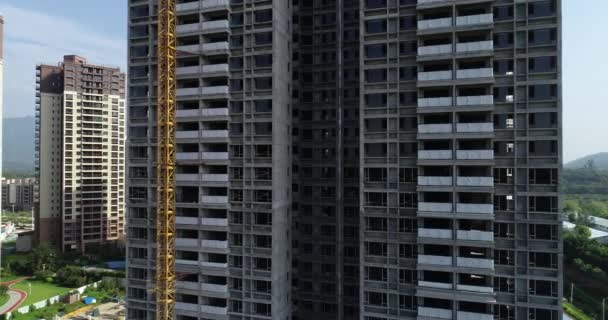 Vista Del Sitio Construcción Apartamentos Varios Pisos China — Vídeo de stock