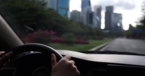 Vista Interior Carro Conceito Condução Carro — Vídeo de Stock