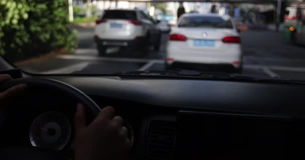 Uitzicht Het Interieur Van Auto Auto Rijden Concept — Stockvideo