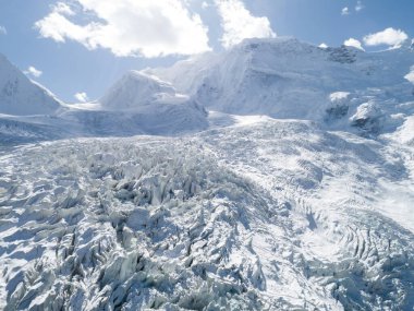 Çin 'in Tibet kentindeki fosil buzulların havadan görünüşü