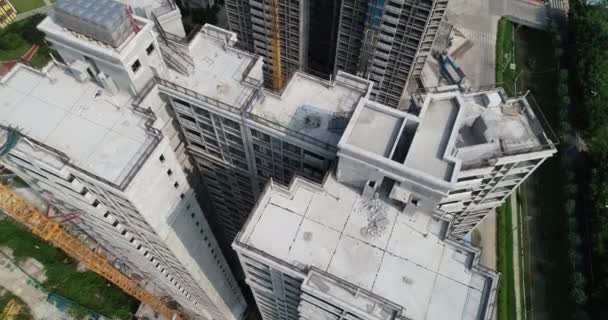 Flygfoto Över Flervåningslägenhet Byggarbetsplats Kina — Stockvideo