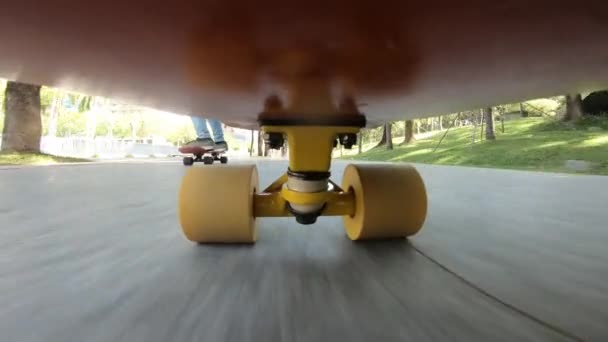 Vista Sob Skate Esporte Conceito Atividade — Vídeo de Stock