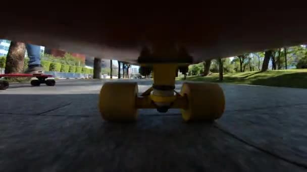 Vista Sob Skate Esporte Conceito Atividade — Vídeo de Stock