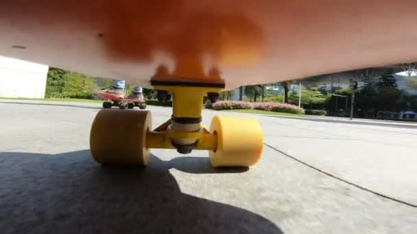 Vista Sob Skate Esporte Conceito Atividade — Vídeo de Stock