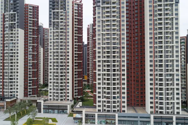 Luchtfoto Van Multistory Appartement China — Stockfoto