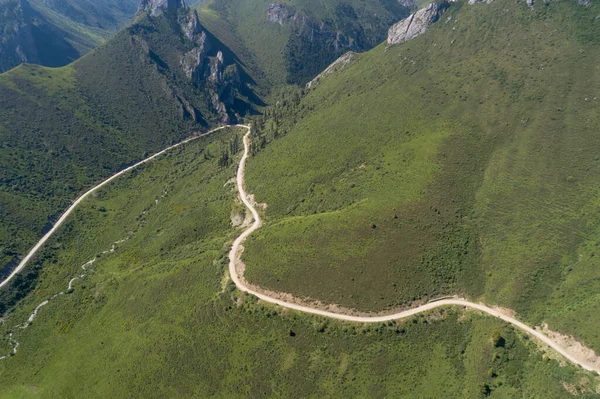 Vista Aérea Paisagem Montanha Prados Alta Altitude — Fotografia de Stock