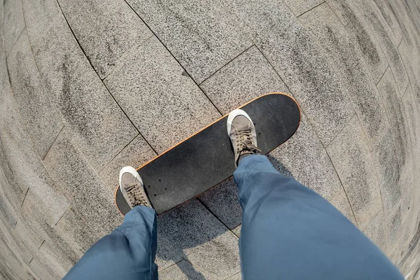 Skateboarder Skate Livre Cidade — Fotografia de Stock