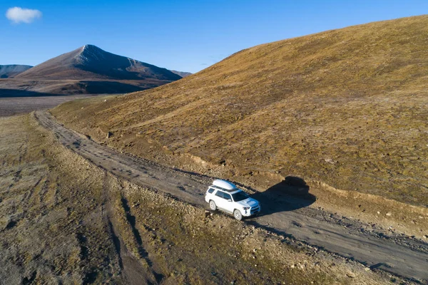 Conducir Fuera Carretera Coche Explorar Paisaje Invierno Tíbet China — Foto de Stock