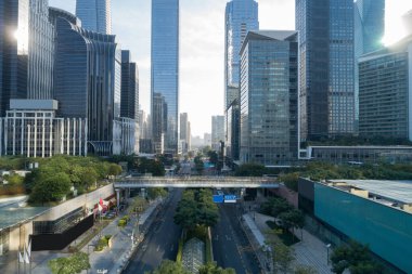 Shenzhen şehrinin havadan manzarası, Çin