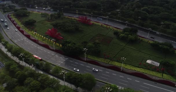 Αεροφωτογραφία Του Τοπίου Στην Πόλη Shenzhen Κίνα — Αρχείο Βίντεο