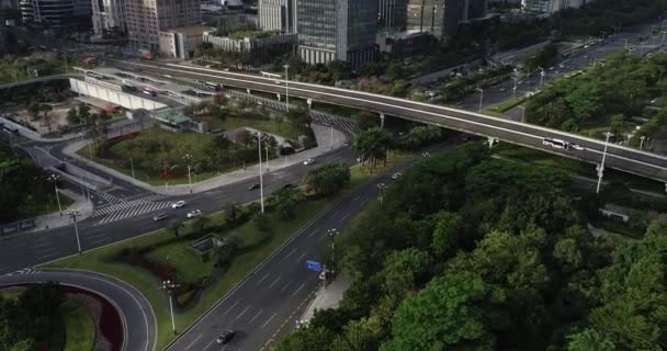 Flygfoto Över Landskapet Shenzhen Stad Kina — Stockvideo