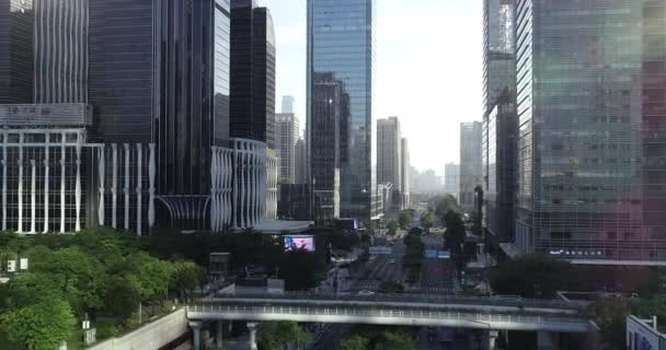 Vista Aérea Del Paisaje Ciudad Shenzhen China — Vídeos de Stock