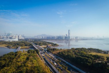 Shenzhen şehrinin havadan manzarası, Çin