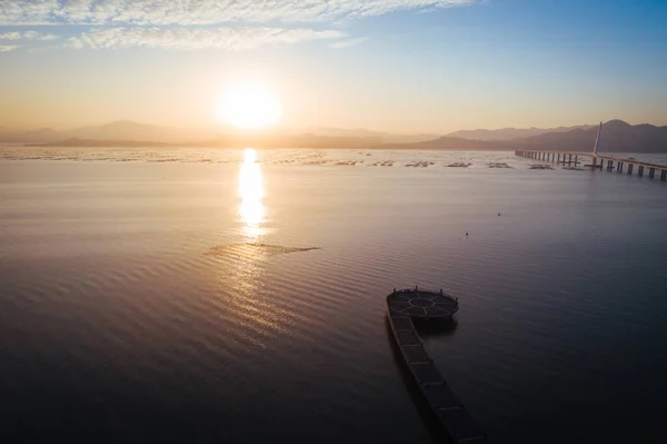 Krásný Východ Slunce Landscapein Shenzhen Bay China — Stock fotografie