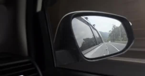 Driving Car Movement Rear View Mirror — Video Stock