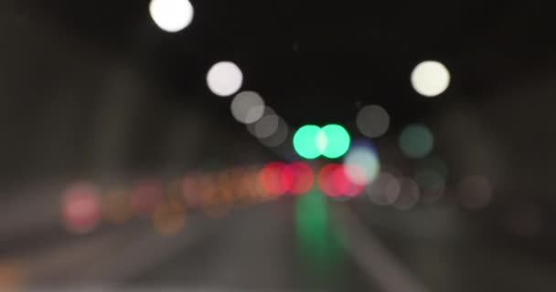 Jazdy Samochodem Podziemnym Tunelu Światłami — Wideo stockowe