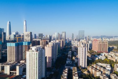 Shenzhen şehrinin havadan manzarası, Çin