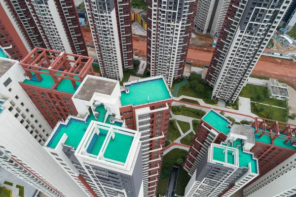 Aerial View Multistory Apartment Construction Site China — Stock Photo, Image