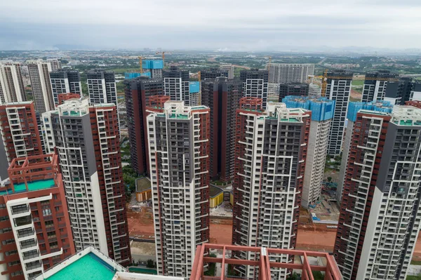 Vista Aérea Local Construção Apartamentos Vários Andares China — Fotografia de Stock